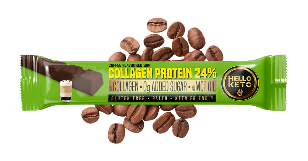 Hello Keto coffee collagen protein kaves ketogen protein szelet mct olajjal kollagennel